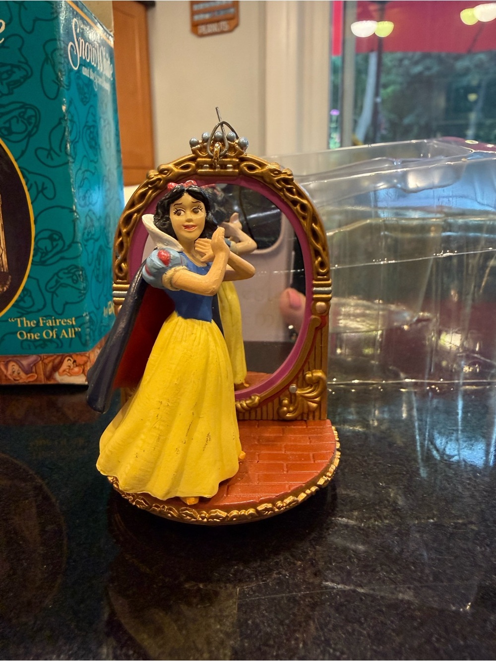 Enesco Yellow & Blue Princess Figurine Mirror ornament